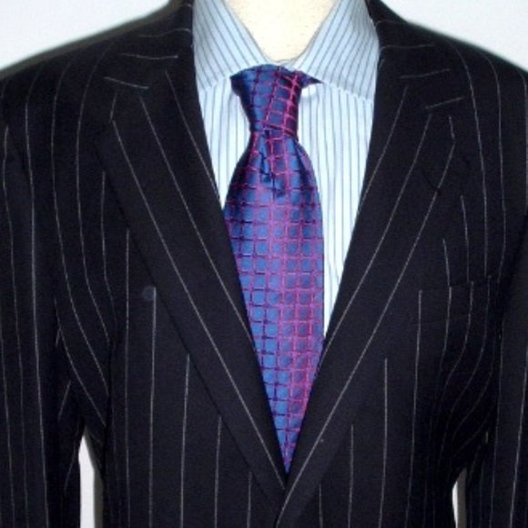 h huntsman | Suits & Blazers | H Huntsman Sons Navy Stripe 2 Button ...
